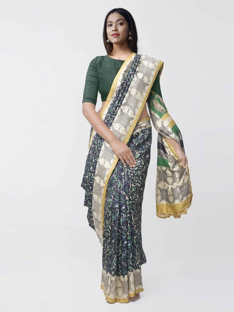 Unnati Silks Multicoloured Pure Silk Printed Tussar Sustainable Saree, Multi