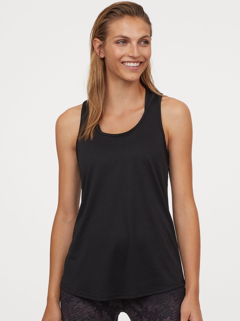 H&M Women Black Sports Vest Top