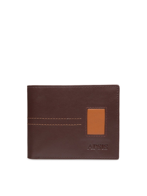 Apsis Men Brown Solid Two Fold Wallet