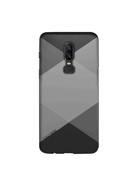 macmerise Grey & Black Criss Cross Sublime OnePlus 6 Back Cover