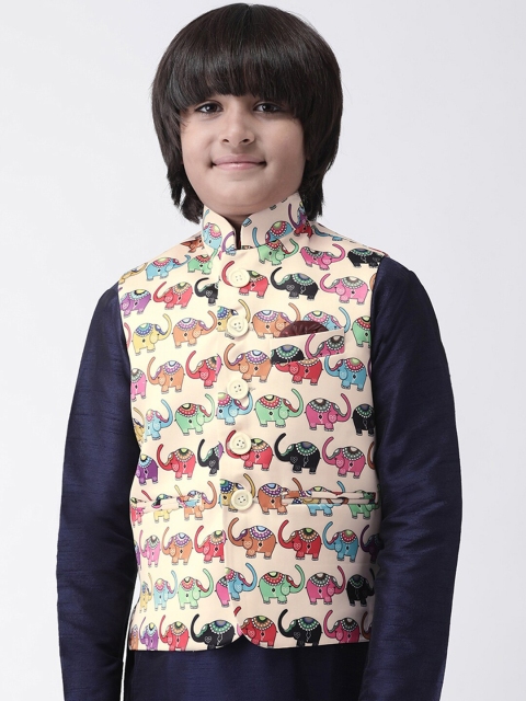 Hangup Boys Multicoloured Printed Nehru Jacket, Multi