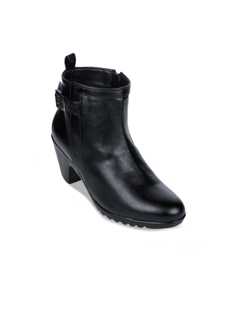 Bruno Manetti Women Black Solid Heeled Boots