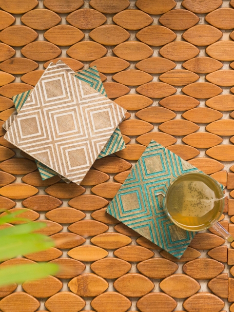 ExclusiveLane Set Of 4 Brown & Blue Handcrafted Antique Finish Seamless Squares Mango Wood Coasters
ExclusiveLane Set Of 4 Brown & Blue Handcrafted Antique Finish Seamless Squares Mango Wood Coasters