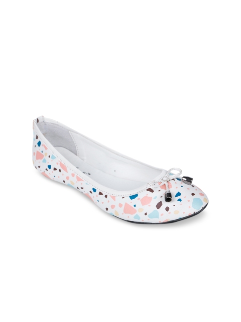 Bruno Manetti Women White Printed Ballerinas