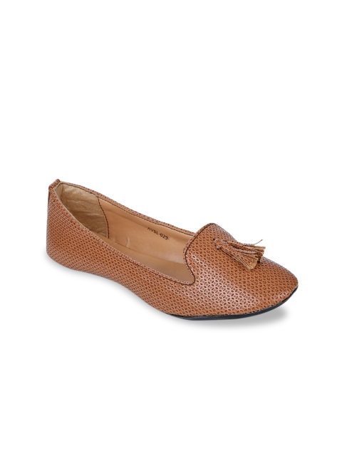Bruno Manetti Women Brown Textured Ballerinas With Tassels