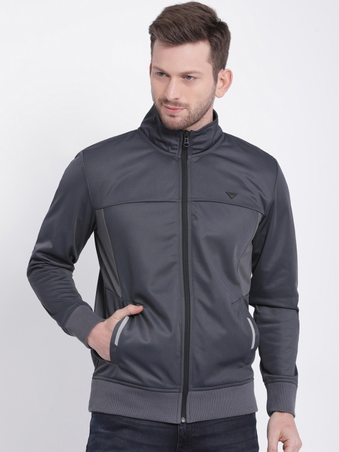 t-base Men Grey Solid Sweatshirt