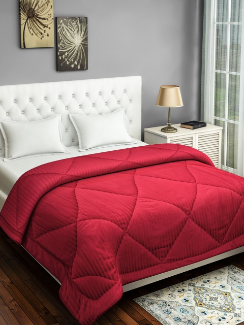 SWAYAM Red Solid AC Room 150 GSM Double Bed Comforter