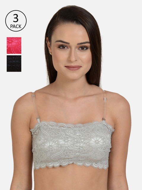 mod & shy Black & Pink Pack of 3 Self Design Non-Wired Non Padded Bandeau Bra MS1636465
mod & shy Black & Pink Pack of 3 Self Design Non-Wired Non Padded Bandeau Bra MS1636465