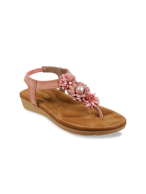 Metro Women Pink Solid Sandals