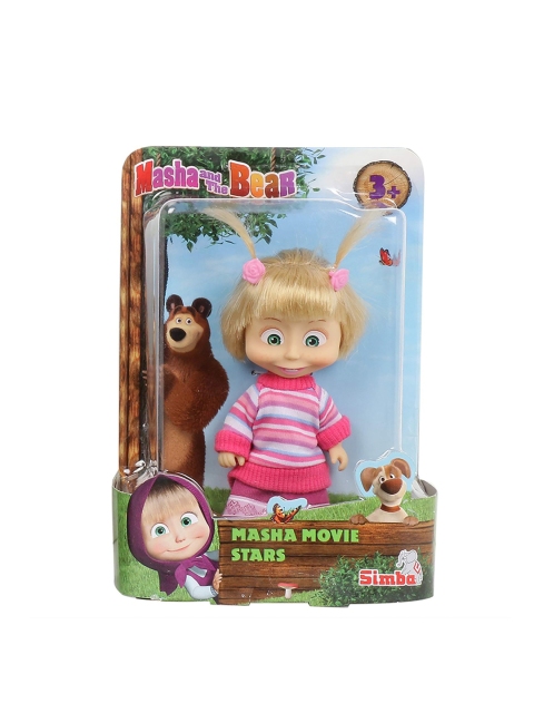 Masha and The Bear Kids Pink & Beige Masha In Movie Outfit Action Figure Toy