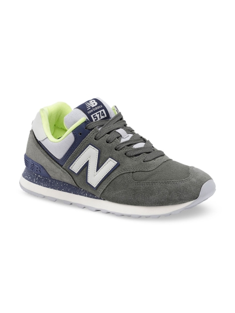 New Balance Men Green Solid Sneakers