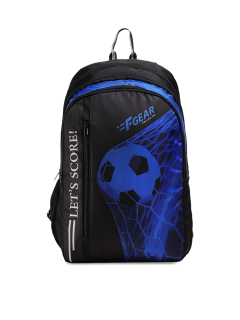 F Gear Unisex Black & Navy Blue Graphic Backpack