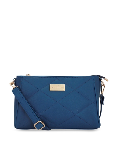 Lapis O Lupo Blue Solid Quilted Sling Bag