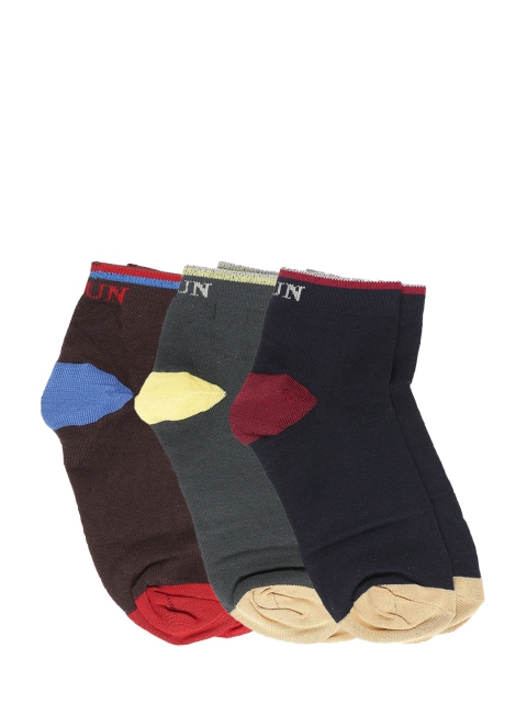 Dollar Men Pack of 3 Assorted Ankle-Length Socks