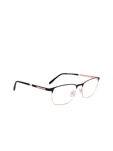 MARC LOUIS Unisex Black & Gold-Toned Colourblocked Full Rim Rectangle Frames