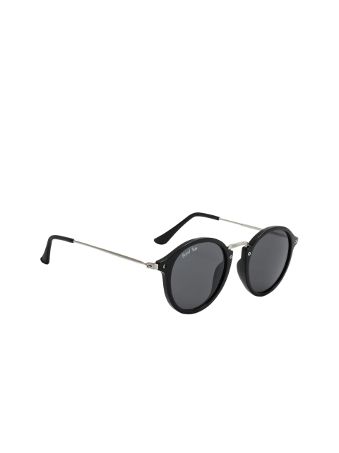 ROYAL SON Unisex Round UV Protected Sunglasses RS003RD, Black