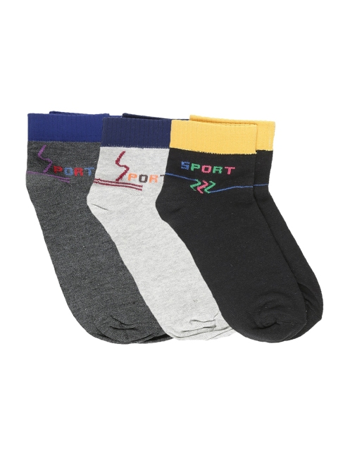 Dollar Men Pack of 3 Ankle-Length Socks, Grey