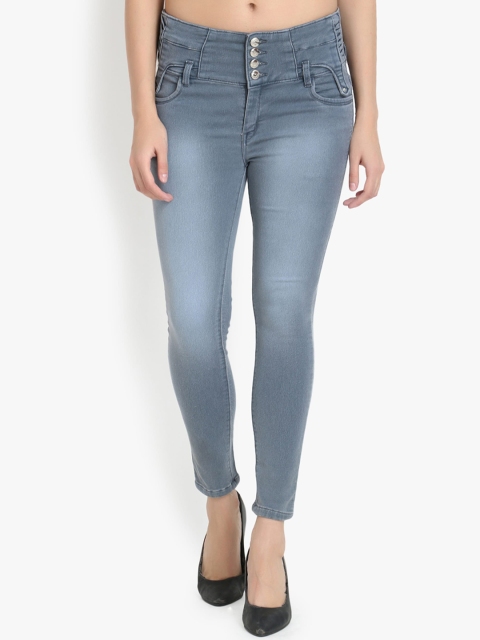 Perfect Outlet Women Grey Skinny Fit High-Rise Clean Look Jeans
