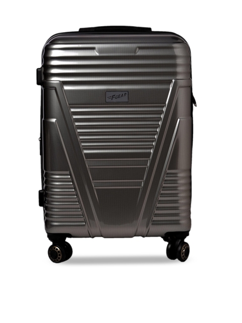 F Gear Unisex Grey Solid Valkyrie 360-Degree Rotation Hard-Sided Large Trolley Suitcase