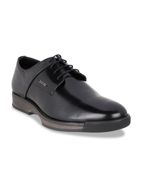 Buckaroo Men Black Solid Leather Derbys