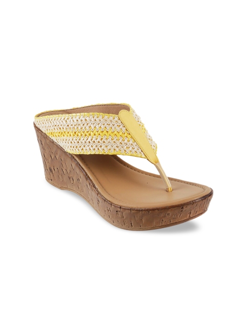 Mochi Women Yellow Colourblocked Sandals