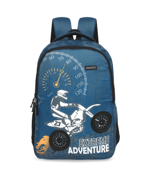 Priority Unisex Navy Blue Graphic 40L Backpack