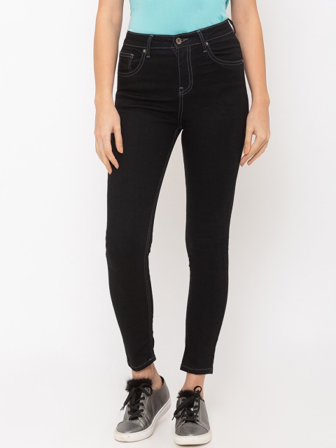 Globus Women Black Skinny Fit High-Rise Clean Look Jeans