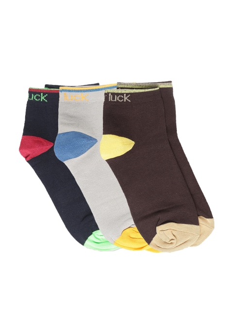 Dollar Men Pack of 3 Assorted Ankle-Length Socks