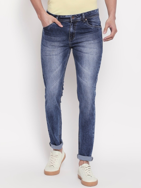 High Star Men Blue Slim Fit Mid-Rise Clean Look Stretchable Jeans