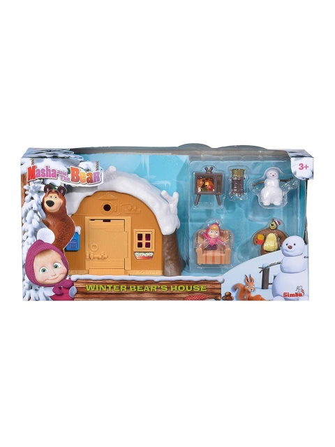 Masha and The Bear Kids Brown & White Simba Masha Winter Bear's House Play Set