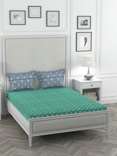 Portico New York Green & Blue Abstract 144 TC Cotton 1 Queen Bedsheet with 2 Pillow Covers
Portico New York Green & Blue Abstract 144 TC Cotton 1 Queen Bedsheet with 2 Pillow Covers