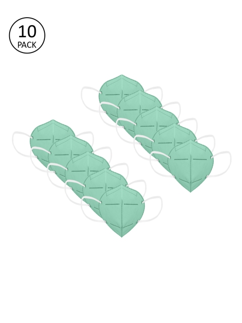 Status Unisex 10 Pcs Green 4 Ply Reusable Certified Anti Pollution N95 Masks