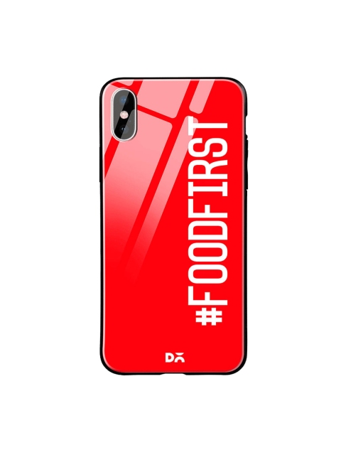 DailyObjects Red & White Food First iPhone X Glass Case