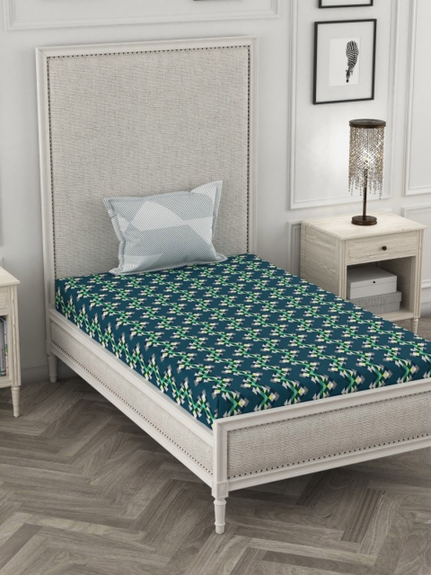 Portico New York Blue & Green Geometric 144 TC Cotton 1 Single Bedsheet with Pillow Cover
Portico New York Blue & Green Geometric 144 TC Cotton 1 Single Bedsheet with Pillow Cover