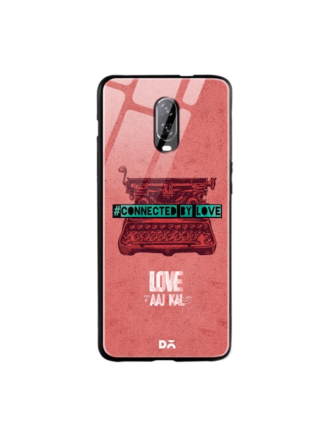 DailyObjects Pink & Blue Love Letter OnePlus 6T Glass Cover