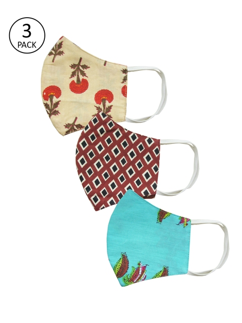 MABISH by Sonal Jain Unisex Multicoloured Pack Of 3 Reusable 3-Ply Cotton Mask, Multi
MABISH by Sonal Jain Unisex Multicoloured Pack Of 3 Reusable 3-Ply Cotton Mask, Multi