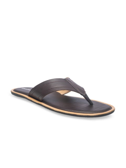 Khadims Men Coffee Brown Solid Flip Flops