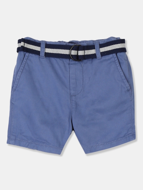 The Childrens Place Boys Blue Solid Regular Fit Regular Shorts