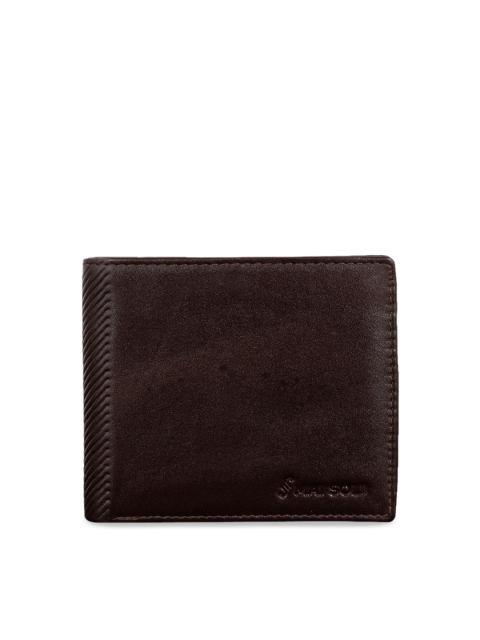 MAI SOLI Men Brown Solid Two Fold Leather Wallet