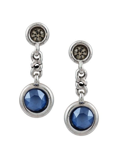 Sia Art Jewellery Blue Silver-Plated Contemporary Drop Earrings