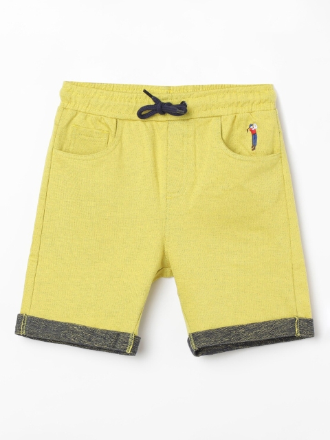 Bossini Boys Yellow Solid Regular Fit Shorts