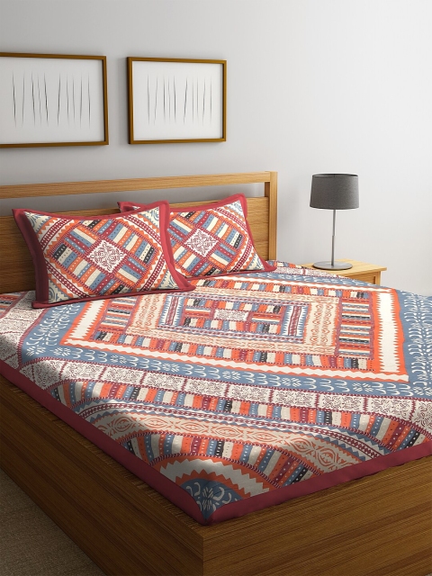 Rajasthan Decor Multicoloured Geometric 144 TC Cotton 1 King Bedsheet with 2 Pillow Covers, Multi
Rajasthan Decor Multicoloured Geometric 144 TC Cotton 1 King Bedsheet with 2 Pillow Covers, Multi