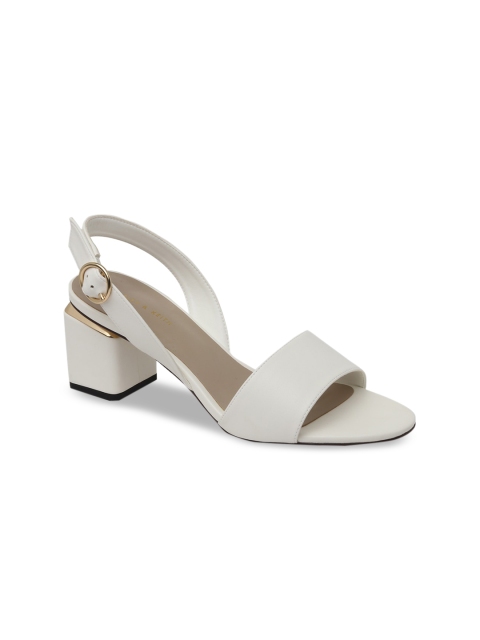 CHARLES & KEITH Women White Solid Open Toe Heels