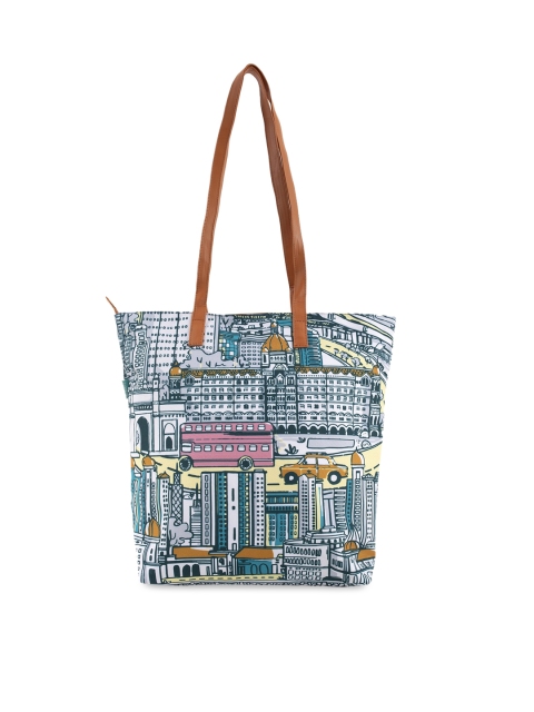 Chumbak Multicoloured Graphic Print Tote Bag, Multi