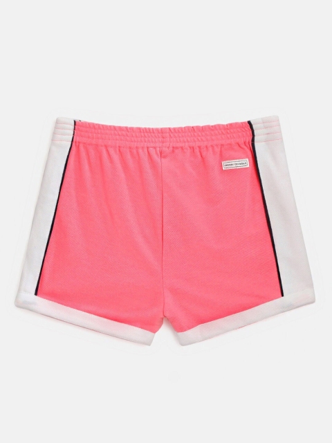 Cherry Crumble Girls Pink Colourblocked Regular Fit Regular Shorts