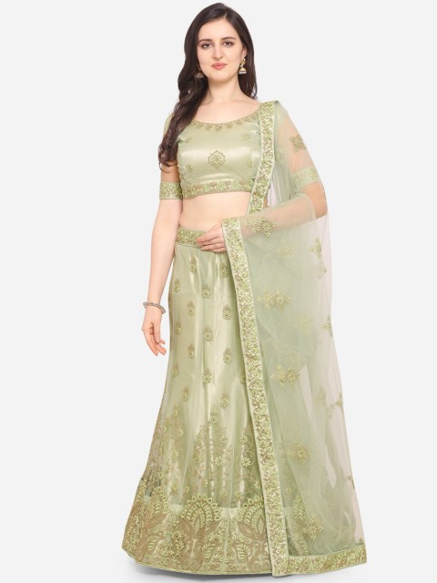VRSALES Green & Gold-Toned Embroidered Semi-Stitched Lehenga & Unstitched Blouse with Dupatta
VRSALES Green & Gold-Toned Embroidered Semi-Stitched Lehenga & Unstitched Blouse with Dupatta