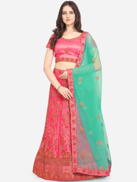 VRSALES Pink & Green Embroidered Semi-Stitched Lehenga & Unstitched Blouse with Dupatta
VRSALES Pink & Green Embroidered Semi-Stitched Lehenga & Unstitched Blouse with Dupatta