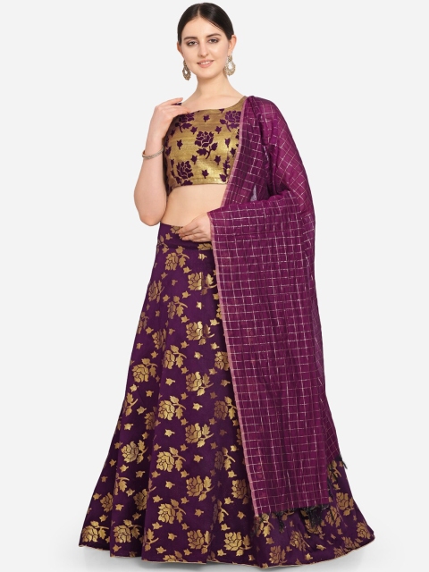 VRSALES Purple & Gold-Toned Woven Design Semi-Stitched Lehenga & Unstitched Blouse with Dupatta
VRSALES Purple & Gold-Toned Woven Design Semi-Stitched Lehenga & Unstitched Blouse with Dupatta