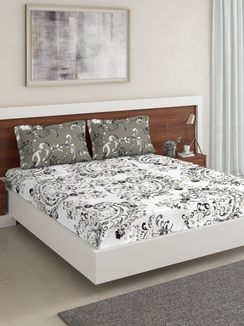 DDecor White & Grey Ethnic Motifs 140 TC Cotton 1 Queen Bedsheet with 2 Pillow Covers
DDecor White & Grey Ethnic Motifs 140 TC Cotton 1 Queen Bedsheet with 2 Pillow Covers