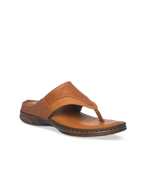 Khadims Men Tan Brown Solid Comfort Sandals
